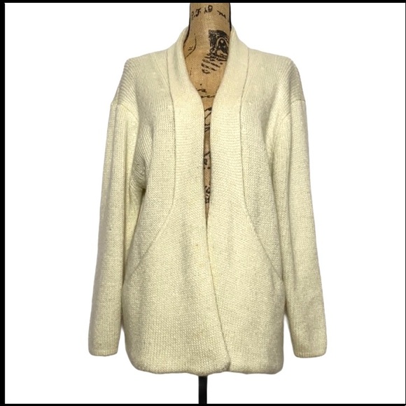 Neil Martin Vintage Ivory Wool Pocket Cardigan M - Picture 1 of 12